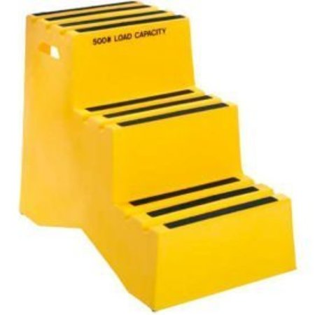 US ROTO MOLDING 3 Step Plastic Step Stand - Yellow 20"W x 33-1/2"D x 28-1/2"H - ST-3 YEL ST-3 YEL